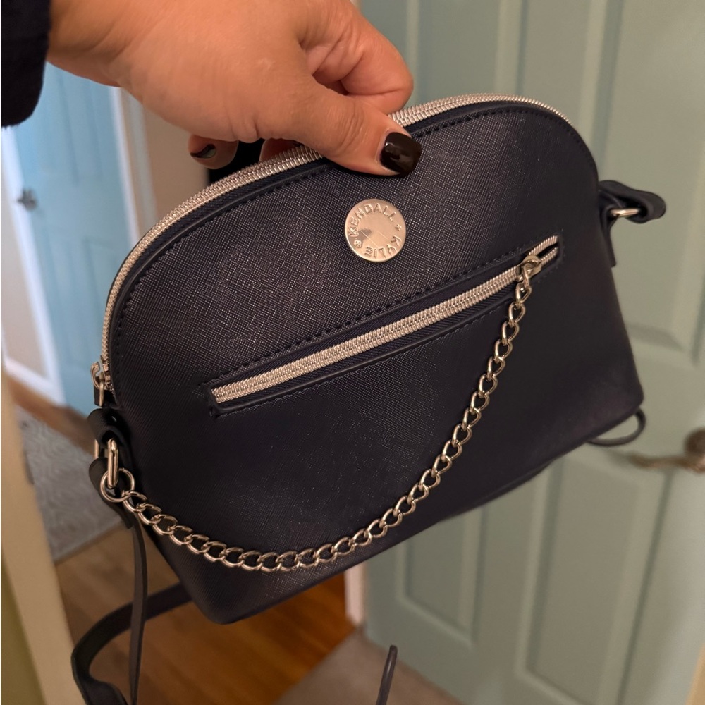 Kendall & Kylie Navy Crossbody Bag with Chain Accent